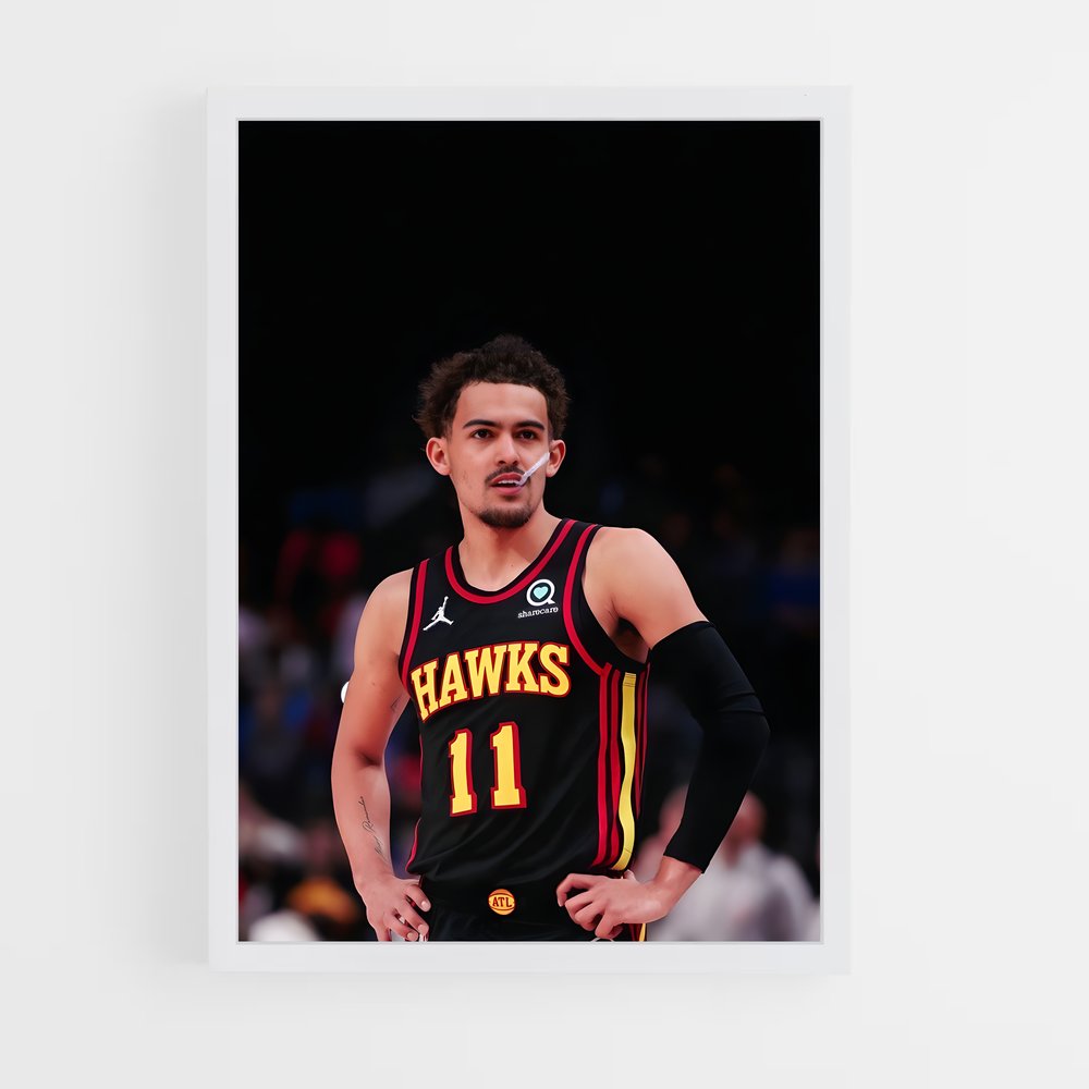 Poster Trae Young en Action – affiche Basketball (vue 3)